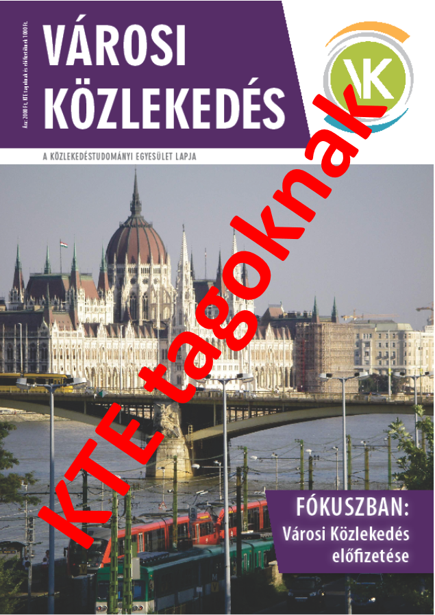 Városi Közlekedés éves megrendelése kézbesítés nélkül KTE tagoknak