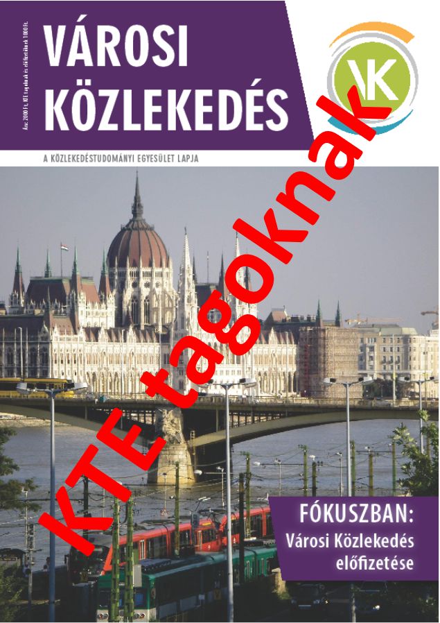Városi Közlekedés éves megrendelése kézbesítéssel KTE tagoknak